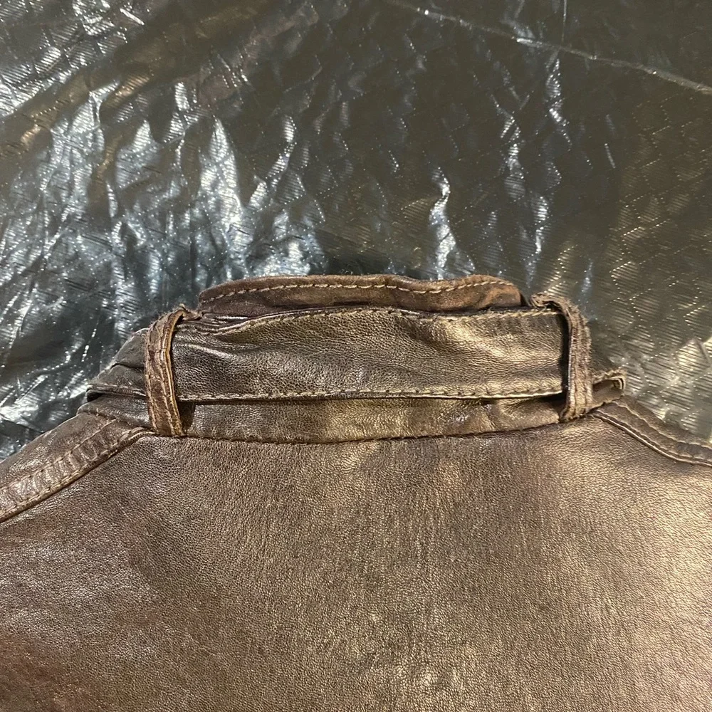 All Saints Brown Leather Jacket - Picture 10 of 13